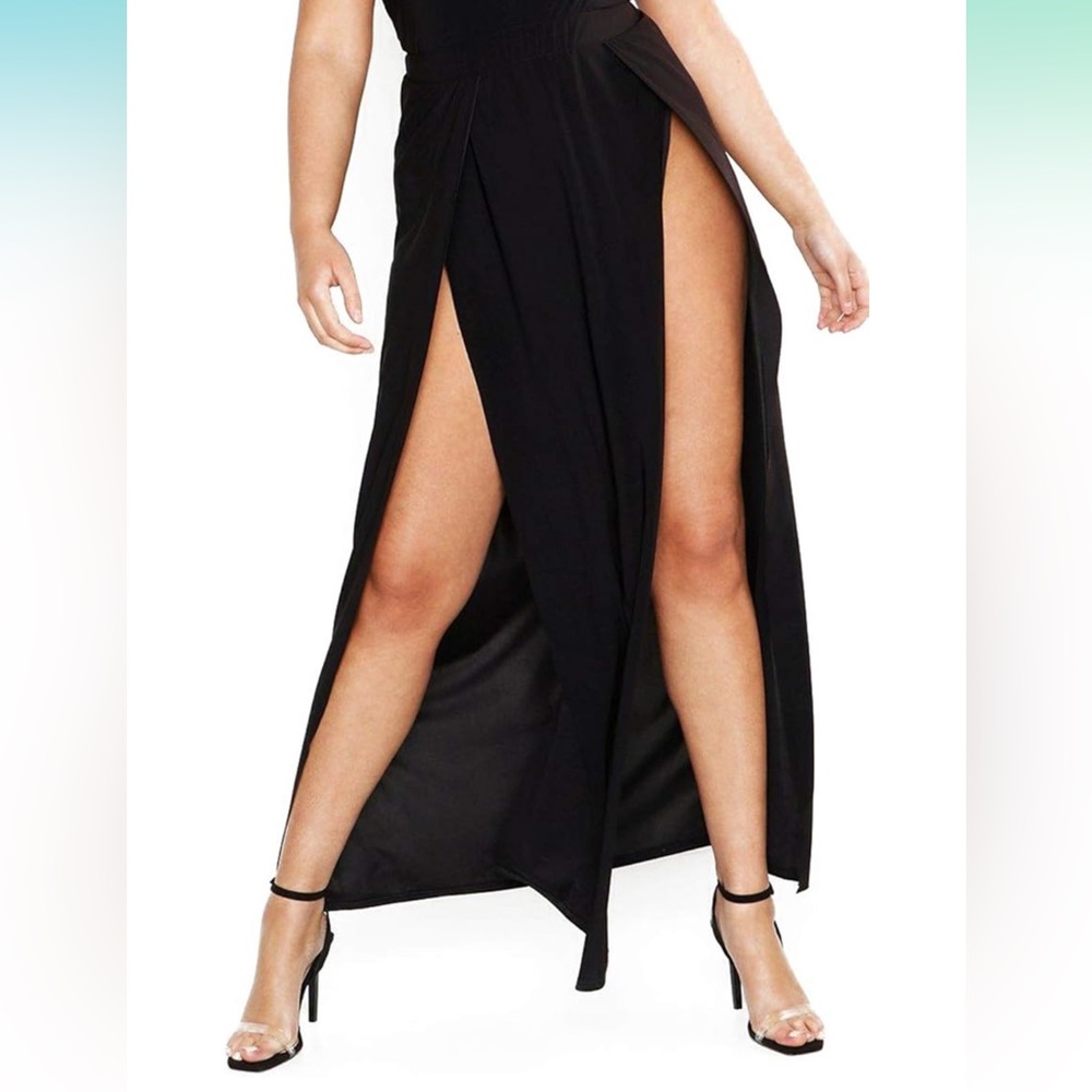 XL Women’s stretchy maxi skirt with slits